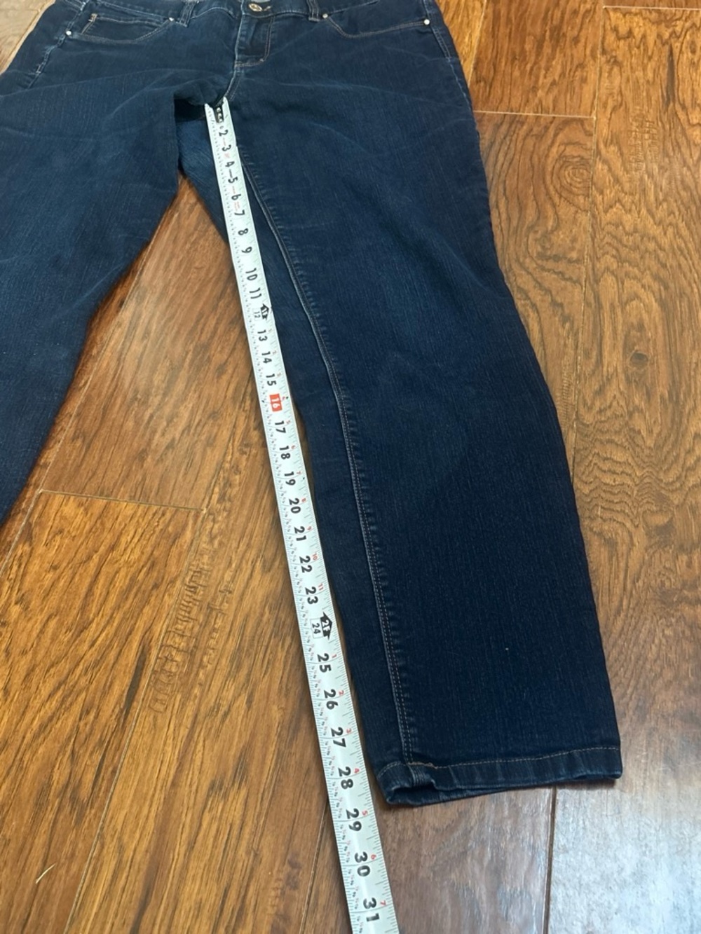 Women’s Dark Blue Stretch Denim Jeans Size Lr - Picture 5 of 7